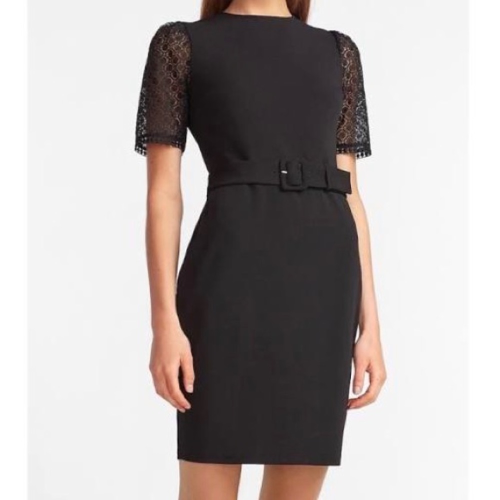 Only worn one time! Perfect condition! Express short sleeve belted dress!
